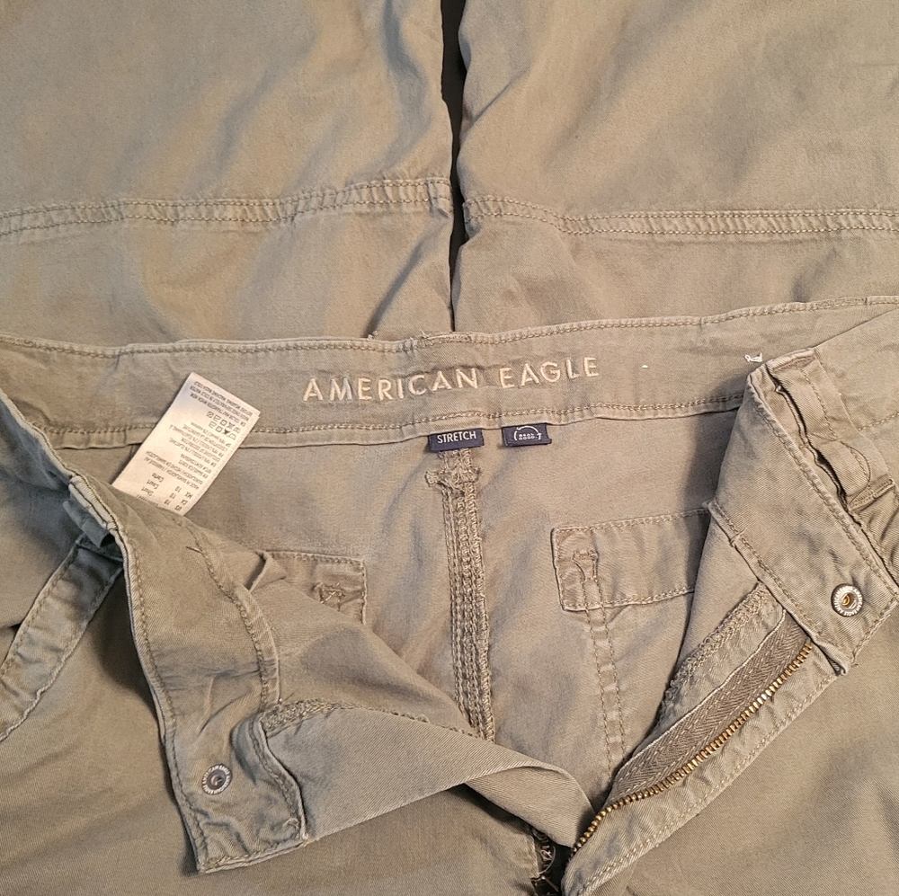 AE Dreamy Drape Stretch Super High Waist Cargo Wide Leg size 10 short